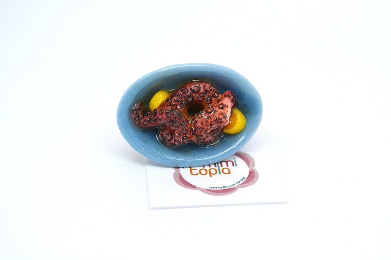 Greek traditional food ring Octapus Ring Greek fake food polymer clay ring Greek Ring