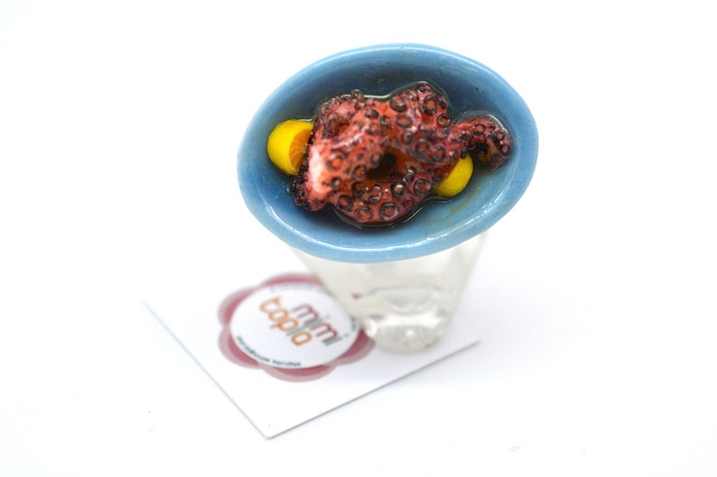 Greek traditional food ring Octapus Ring Greek fake food polymer clay ring Greek Ring