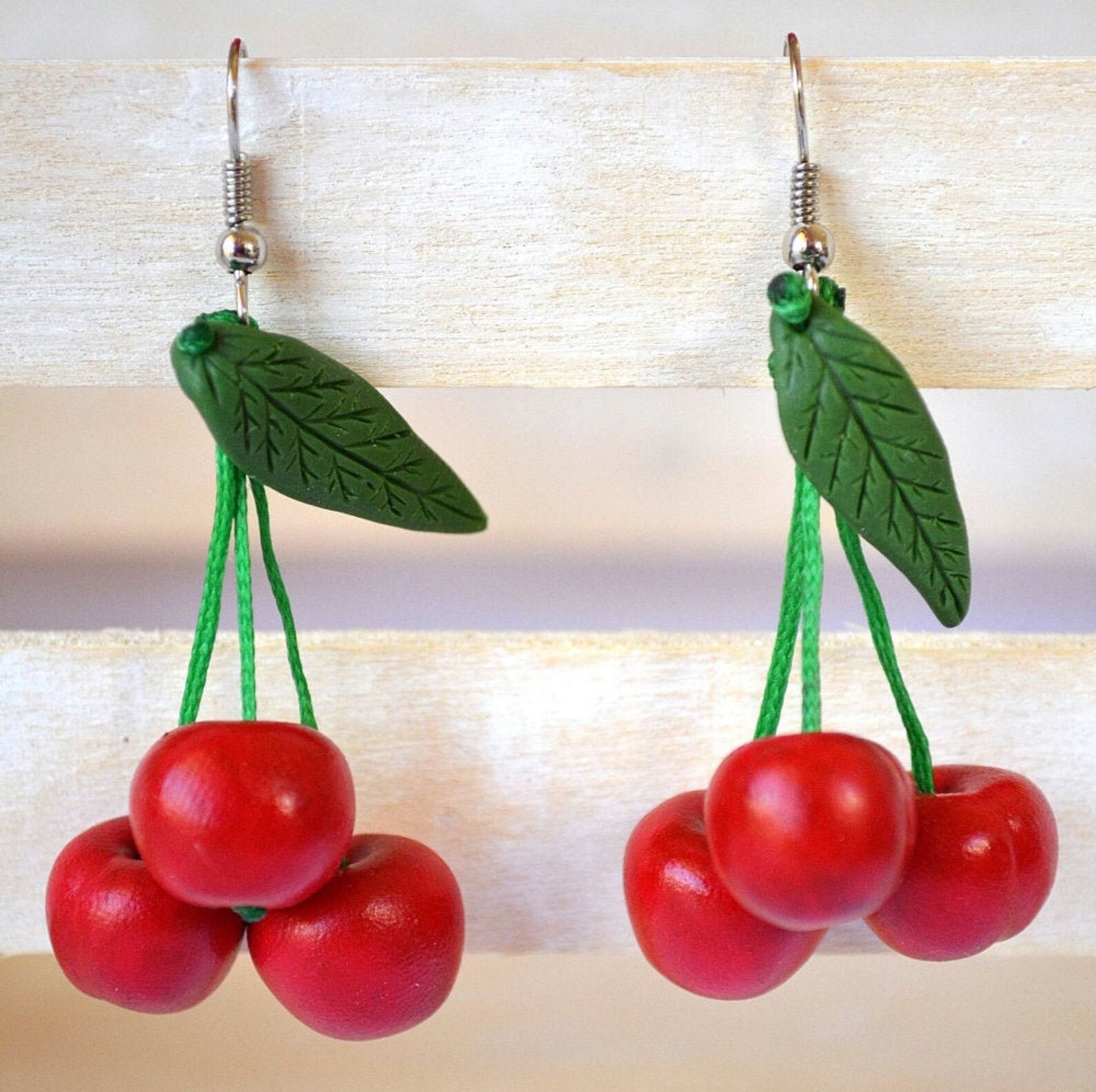 Cherry earringsCherry jewelryPolymer clay jewelryPolymer Etsy