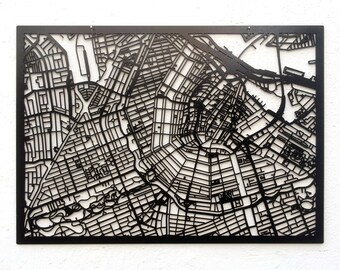 3d City Map Amsterdam, 59x42cm (73x53cm)