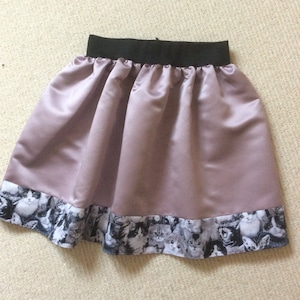 Custom Kitten theme satin skirt, hand made image 1