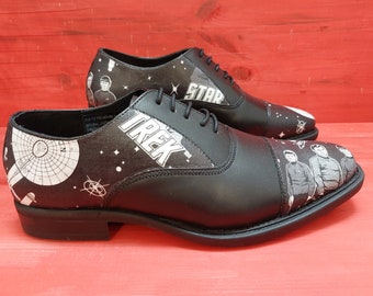 Handmade Star Trek Fabric Mens Shoes, Weddings, Proms