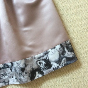 Custom Kitten theme satin skirt, hand made image 2