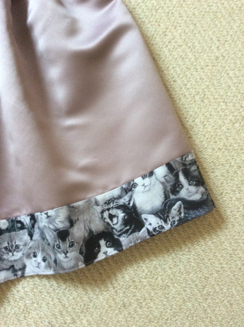 Custom Kitten theme satin skirt, hand made image 2