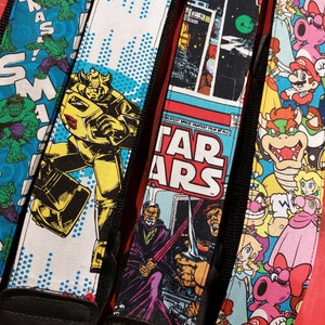 Handmade Character Fabric Guitar Strap, Adjustable Length image 3