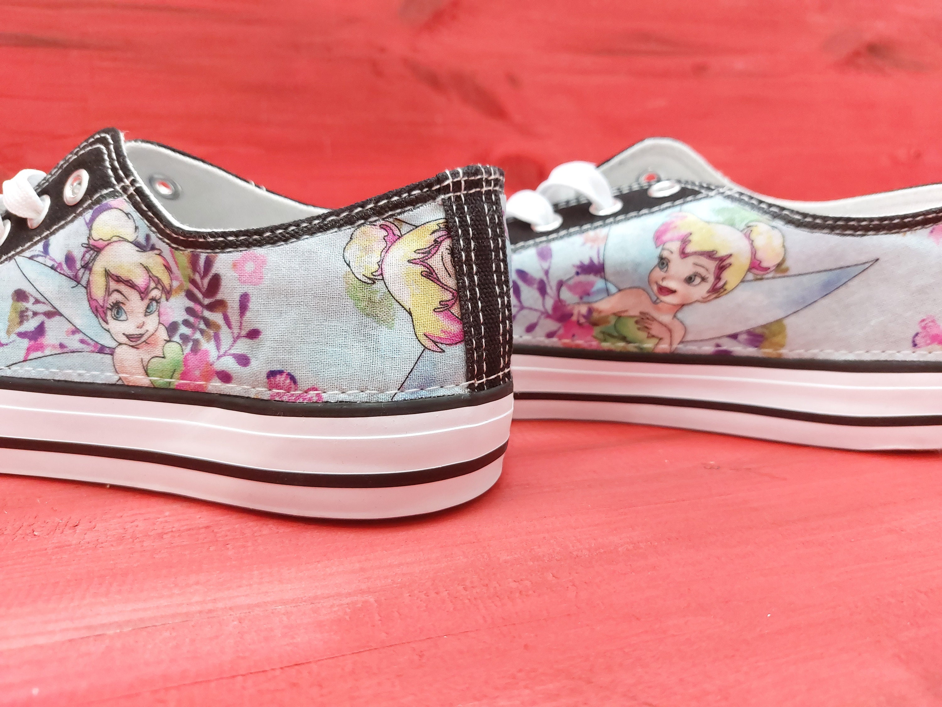 Bespoke Disney Tinkerbell Themed Lace up Low-top Sneakers - Etsy