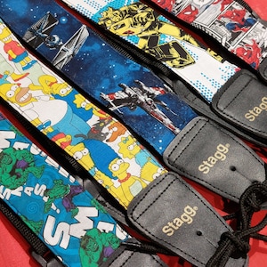 Handmade Character Fabric Guitar Strap, Adjustable Length image 6
