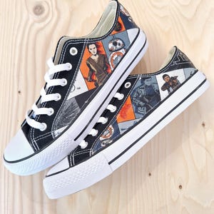 Hand Customised/Custom Star Wars theme, The Force Awakens shoes, trainers, sneakers.