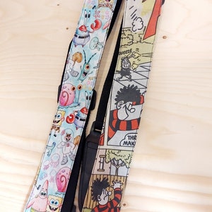 Handmade Character Fabric Guitar Strap, Adjustable Length image 4