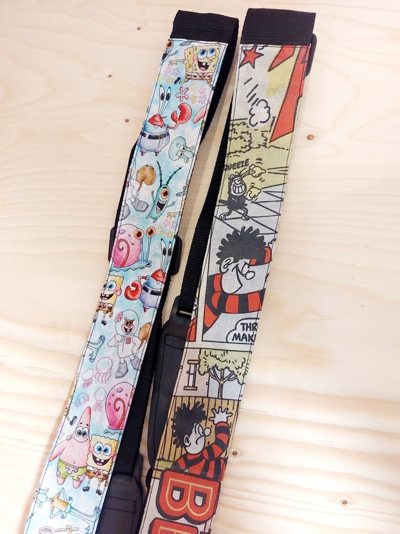 Handmade Character Fabric Guitar Strap, Adjustable Length image 4