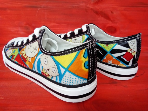 Canvas Shoes Trainers Kids to Adults Hand Customised With Stewie