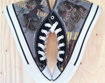 Hand Customised/Custom Disney Baddies Villains theme hand made trainers shoes high top sneakers