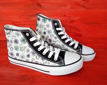 Hand Customised/Hand Customised Ariel Disney theme Shoes trainers high top sneakers