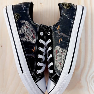Hand Customised/Custom Star Wars Rebel Ship theme trainers shoes low top sneaker