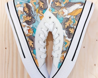 Custom Disney Princess Jasmine and Raja theme trainers shoes high top sneaker