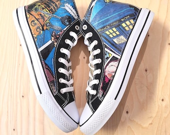 Benutzerdefinierte Doctor Who Themed Schnürschuhe, Tardis, Daleks und Engel Themen