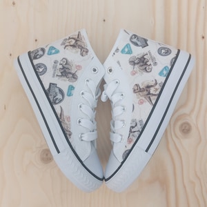 Hand Customised/Custom Jurassic World theme Shoes trainers hight top sneakers
