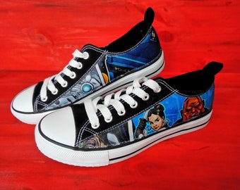 Custom Doctor Who Theme shoes trainers high low top sneakers