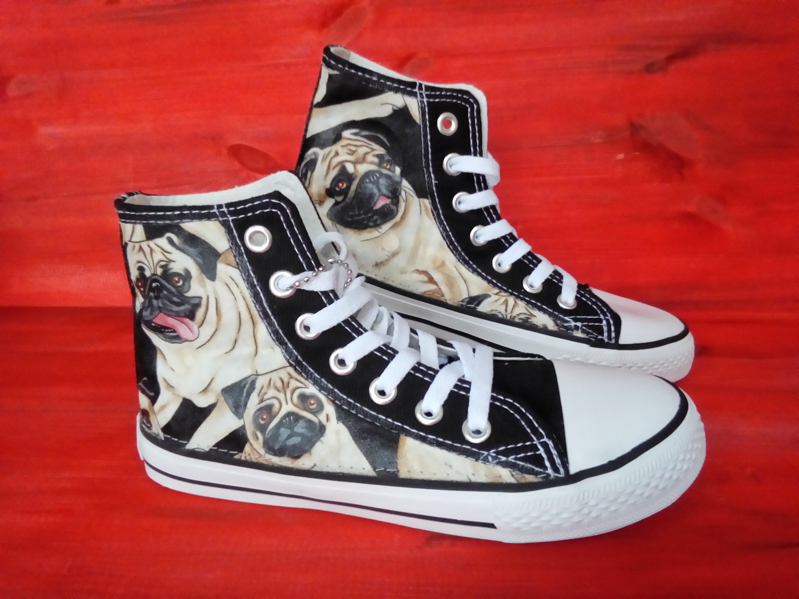Classic Sneakers Unisex Adults Low-Top Trainers Skate Shoes Anatomy of A Pug