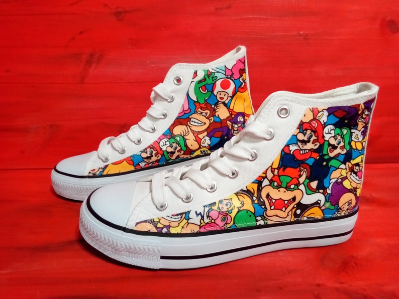 Canvas Shoe Trainers Kids to Adults Hand Customised with image 1