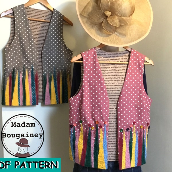 PDF pattern for reversible waistcoat.