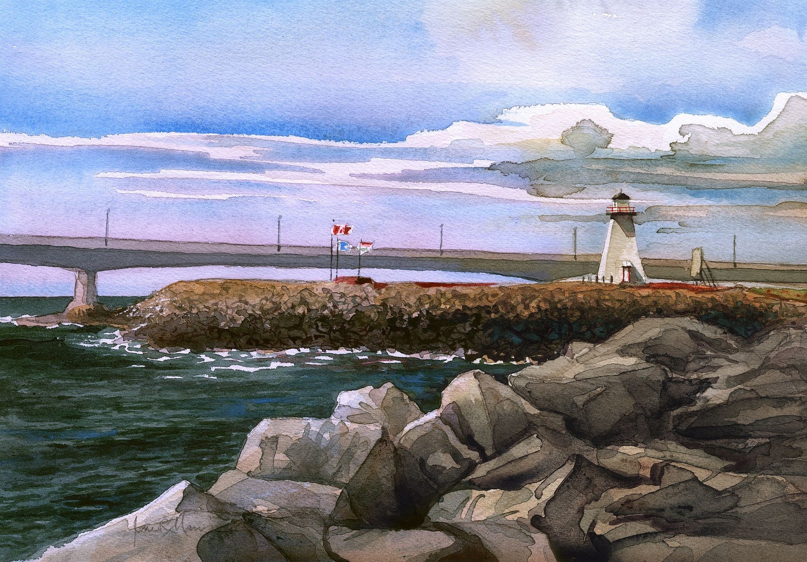 Port Borden Rear Range Lighthouse & Confederation Bridge Etsy