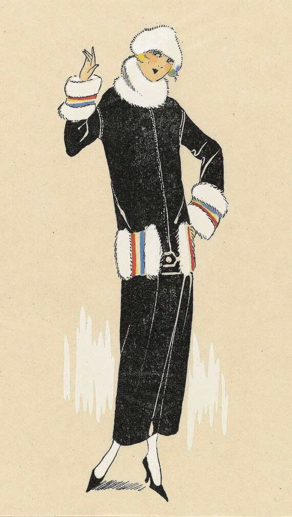 Hello There 19s Paris Flapper Waves To Winter In Lanvin Etsy