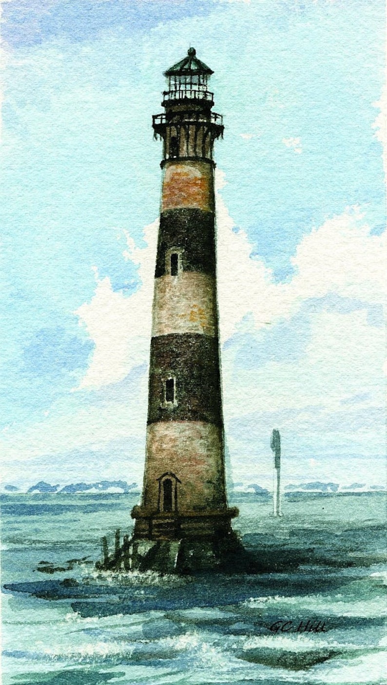 Morris Island Lighthouse Folly Beach South Carolina. | Etsy