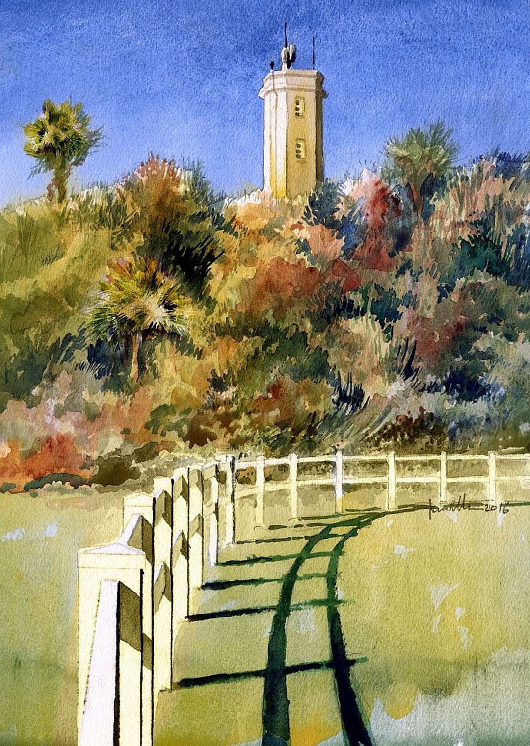 St. John's Mayport Lighthouse Portrait, Florida. Art Deco Tower & Lush ...