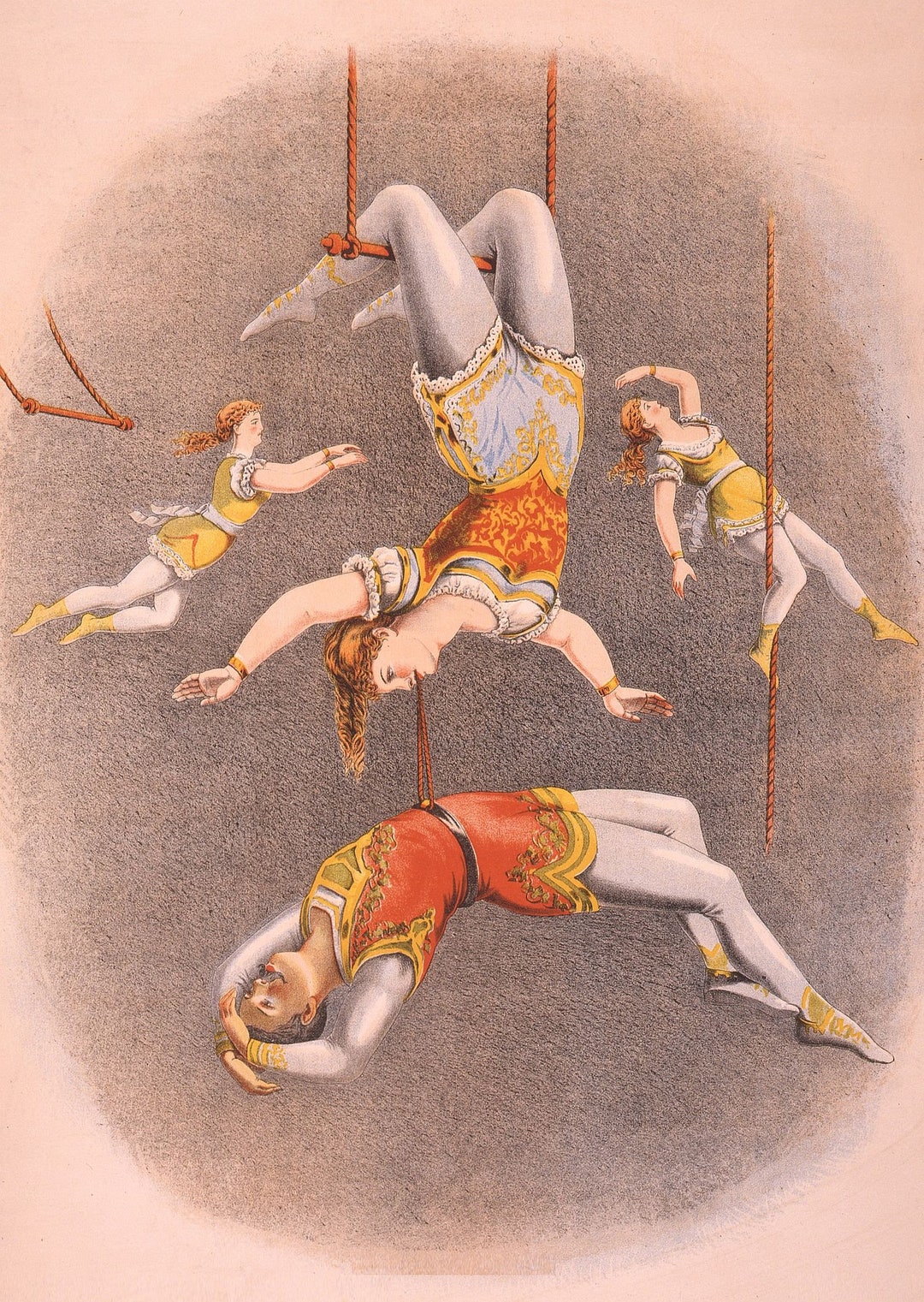 Circus Trapeze Acrobats Way up High. Victorian Men & Women in Tights. Wall  Prints, 5x7 Notecards of Vintage Courier Company Lithograph. - Etsy