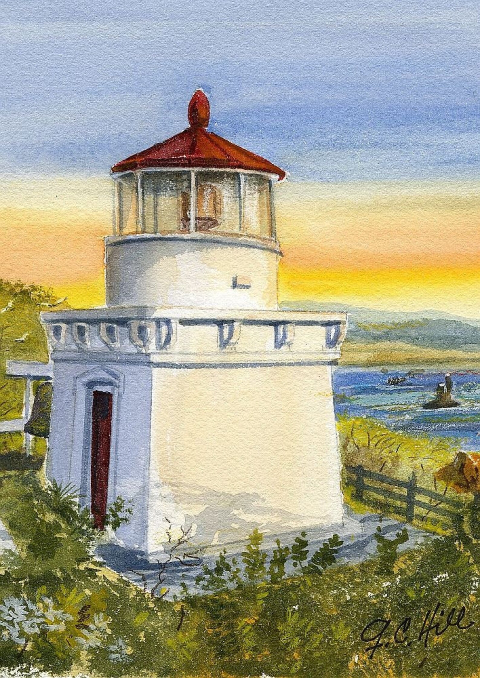 Trinidad Head Lighthouse California. Golden Sunset Over - Etsy