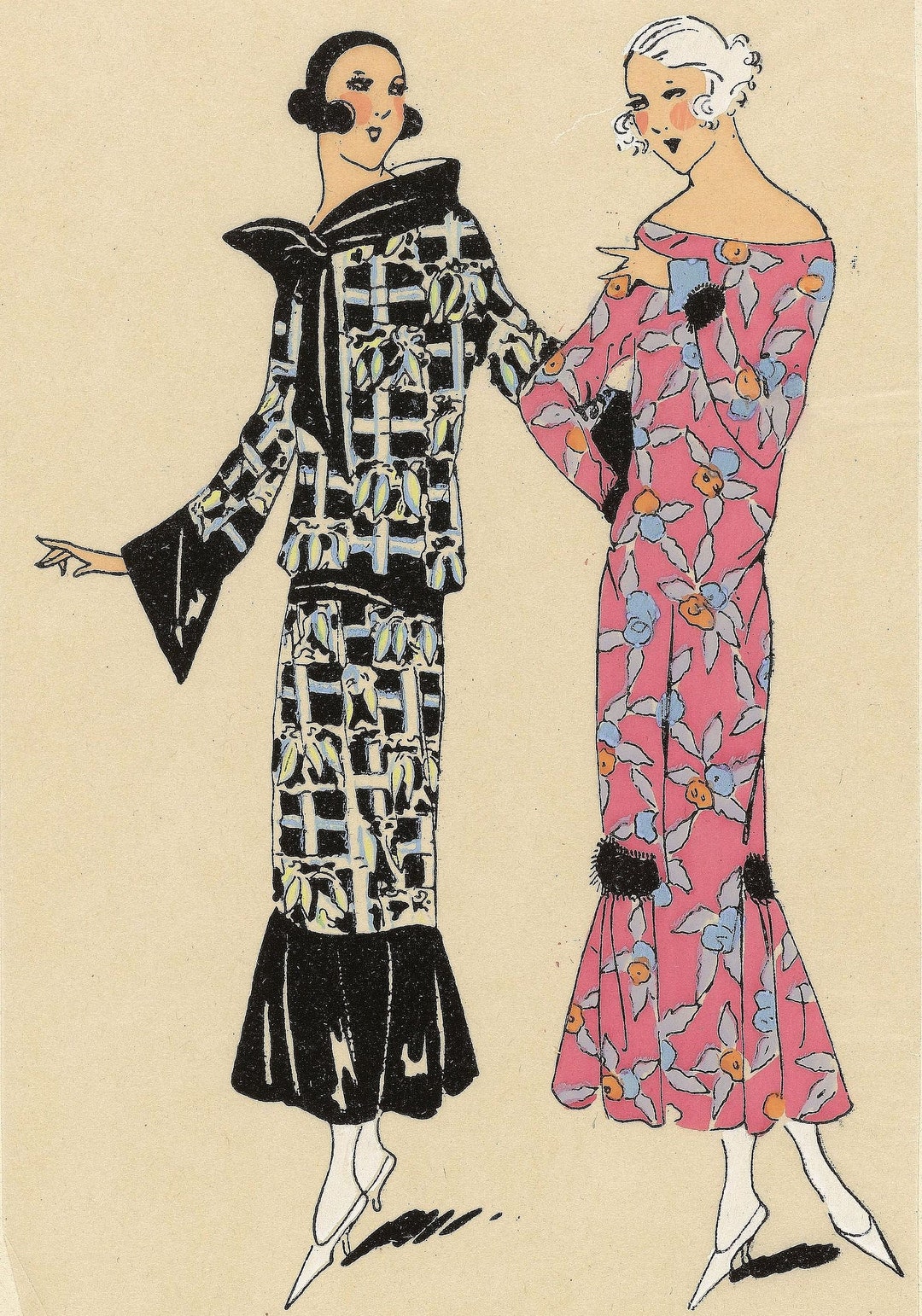 Snap 1920s Paris Women Friends Talk in Style. Prints Cards - Etsy