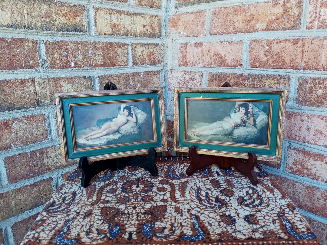 Francisco Goya La Maja Vestida and La Maja Desnuda Framed Prints/la