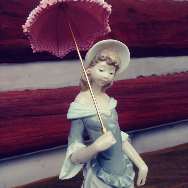 Lladro of Spain #5003 "A Sunny Day"/Lladro Girl With Parasol/Lladro Girl With Umbrella/Lladro