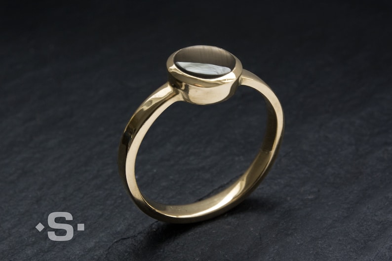 Fantastic star sapphire ring made of 585 gold. Sapphire ring, gold ring, engagement ring, size 56. image 3