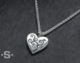 Heart pendant with tendrils. Silver 925. Hand-fetched from the goldsmith.