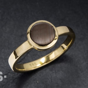 Fantastic star sapphire ring made of 585 gold. Sapphire ring, gold ring, engagement ring, size 56. image 2