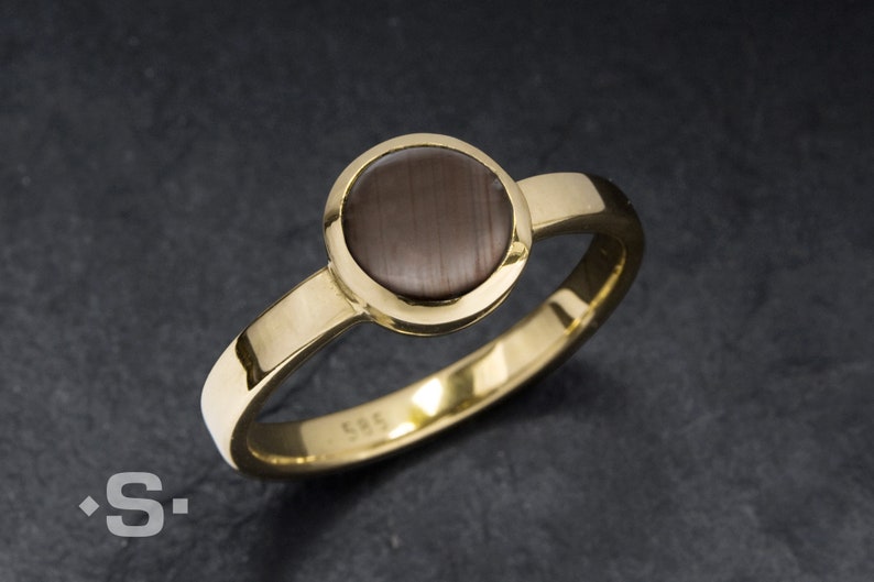 Traumhafter Sternsaphir Ring aus Gold 585. Saphirring, Goldring, Verlobungsring, Größe 56. zdjęcie 2