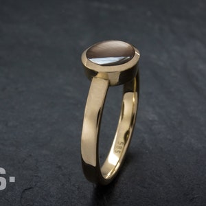 Fantastic star sapphire ring made of 585 gold. Sapphire ring, gold ring, engagement ring, size 56. image 4