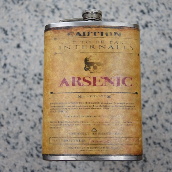 Arsenico, cianuro, veleno, stricnina, vaccino 8oz pallone in