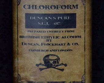 Chlorofrom, Absinthe,Laudanum,Blue Ring Octopus Poison , Brazilian Wandering Spider Poison- 8oz Stainless Steel Flask