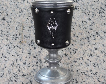 Video Game inspired  , Statesmetal Goblet, Wrapped in Leather Studded Band