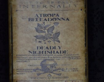 Deadly Nightshade, Nerium Oleander, Chrysanthemum Oil, Vervain, Wolfsbane - 8oz Stainless Steel Flask