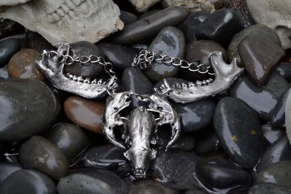 Animal Skull Necklace Etsy