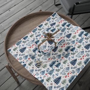 Nordic Christmas Wrapping Paper, Christmas Print Gift Wrap
