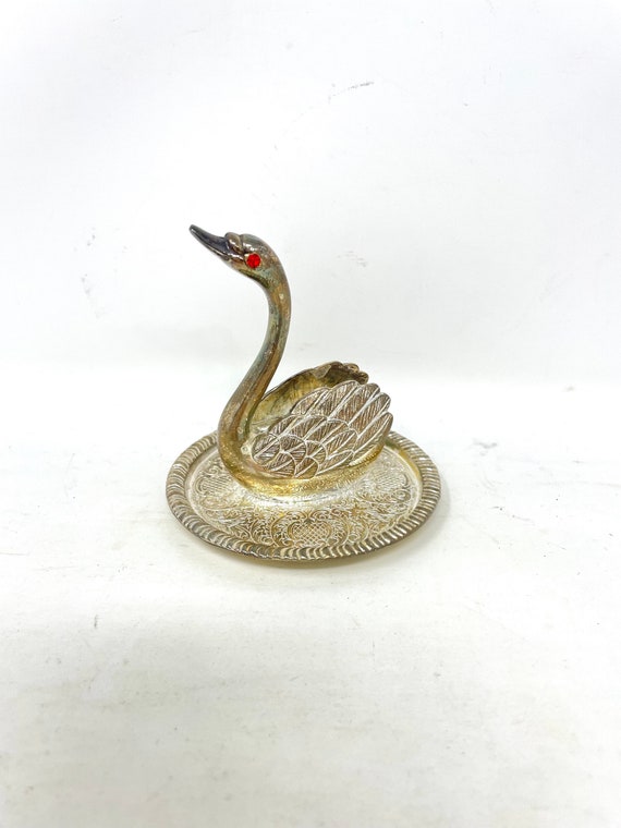 Swan Ring Holder, Silver Swan Holder, Swan Jewelry