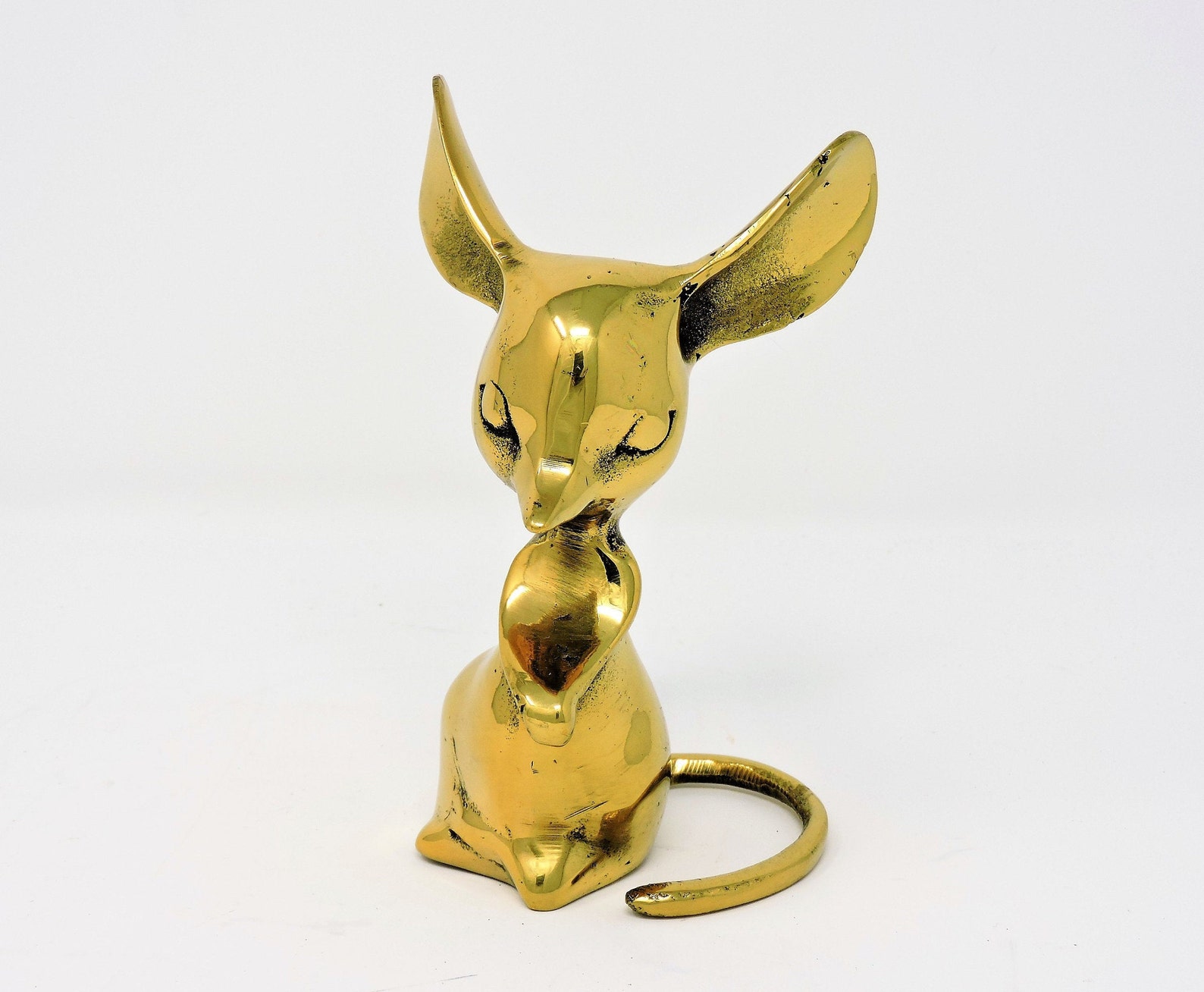 Brass Mouse Figurine Collectible Mouse Mice Big Ear Mouse Etsy