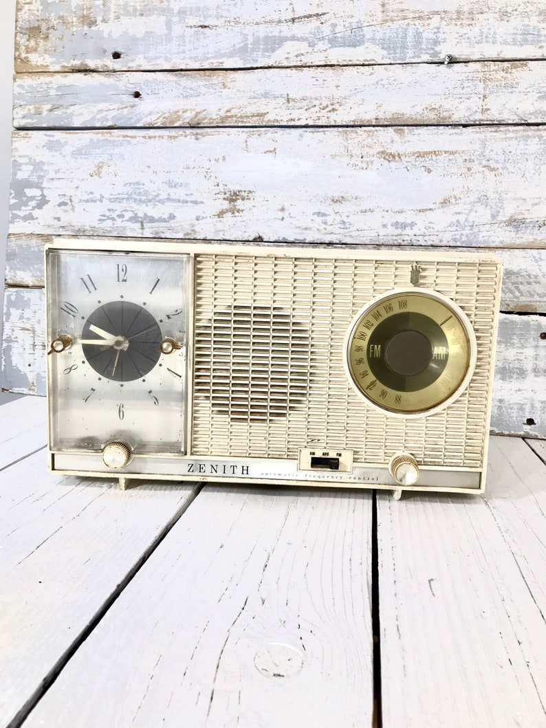 Zenith Radio AM FM Zenith Clock Radio 1950's Vintage Etsy