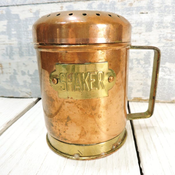 Copper Cheese Shake Vintage Storage Kitchen Dining Decor Parmesan Cheese Holder VIntage Serving French Country Kitchen