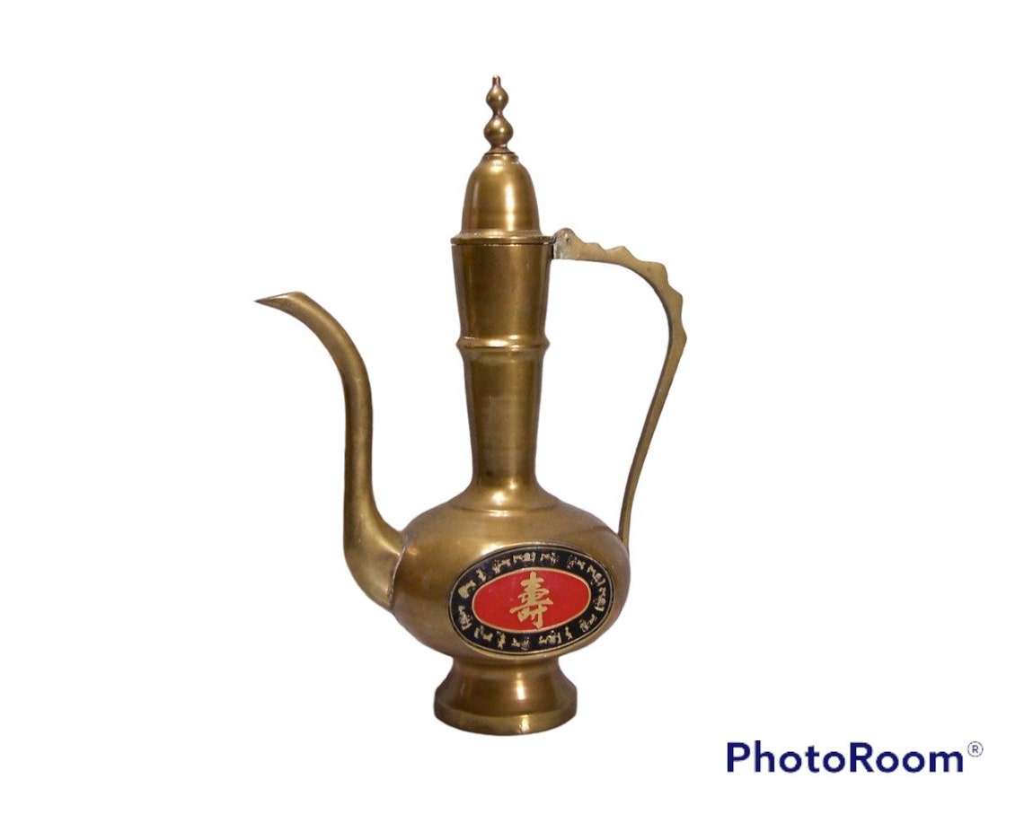 Brass Teapot Indian Servingware Asian Teapot Vintage Ornate Etsy